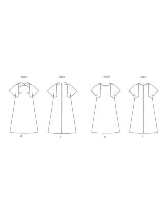 Butterick Symönster dam vintage miniklänningar kort ärm #B6990.K5 storlek 34-42