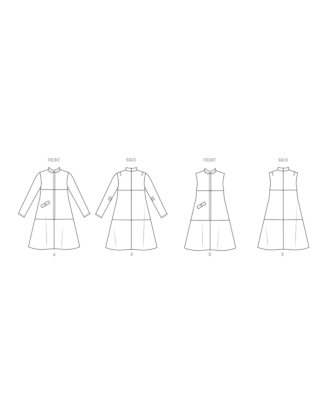 Butterick Symönster för damer vintage miniklänningar ärmlösa långärmade #B6991 .K5 storlek 34-42