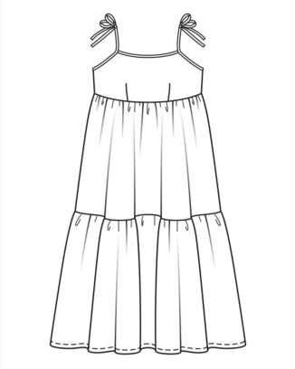 Klänning med skiktad kjol 04/2022 #103