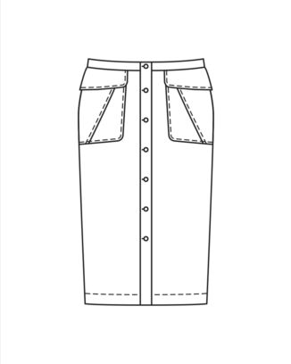 Denimkjol med hel knappslå 11/2022 #125