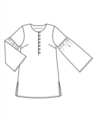 PDF-symönster - Burda 5822 - Blus Tunika - Dam