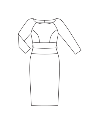 burda symönster dam klänning med knytskärp 24/11 #124 