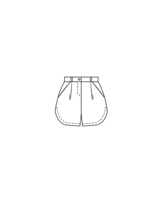 burda symönster damshorts med rundade slitsar 25/02 #117 