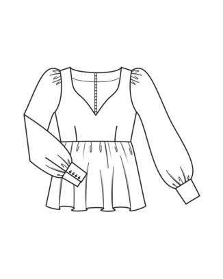 PDF-Symönster - Burda BS2504104 - Blus  - Dam
