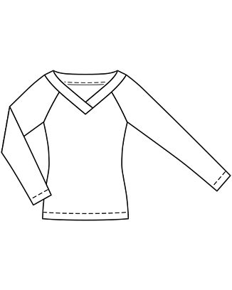 burda symönster randig skjorta för dam med V-ringning 6102A 