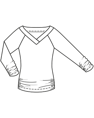 burda symönster dam långärmad skjorta med rynker 6102B 