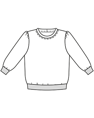 burda symönster dam sweatshirt med randiga muddar 6109A 
