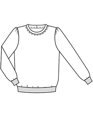 burda symönster dam sweatshirt med randiga muddar 6109B 