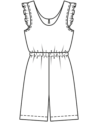 burda symönster damoverall med volang 6134B 