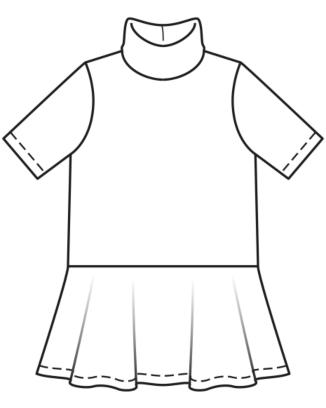 burda symönster flickor långärmad turtleneck skjorta 9272B 
