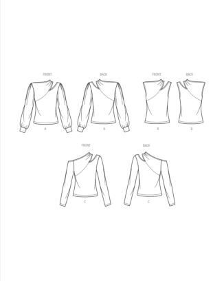 Simplicity Symönster damstickad topp med asymmetrisk halsringning #9680.W3 storlek 56-64