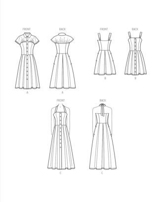 Simplicity Symönster med knappslå (mini/midi/maxi längd) #9742 storlek 38-46