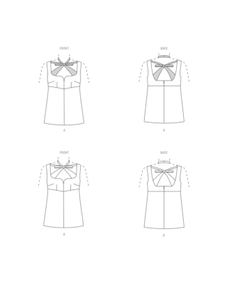 Vogue Symönster ärmlös damtopp med lekfulla remmar #V1922 storlek 32-40