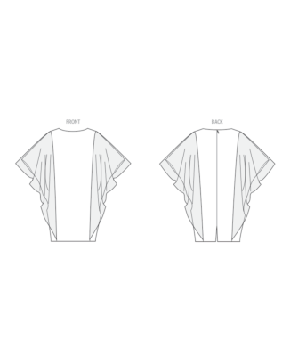 Vogue Symönster damklänning med fladdermusärmar #V2065.Y5 storlek 44-52