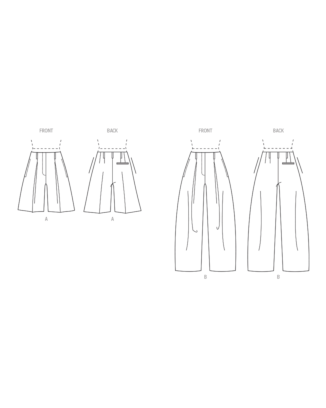 Vogue Symönster för kvinnor med vida byxor och shorts #V2070.B5 storlek 34-42